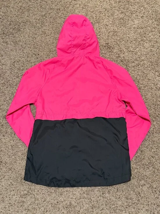 NB New Balance Pink & Black Colorblock Hooded Pullover Windbreaker Size Medium - Picture 4 of 12